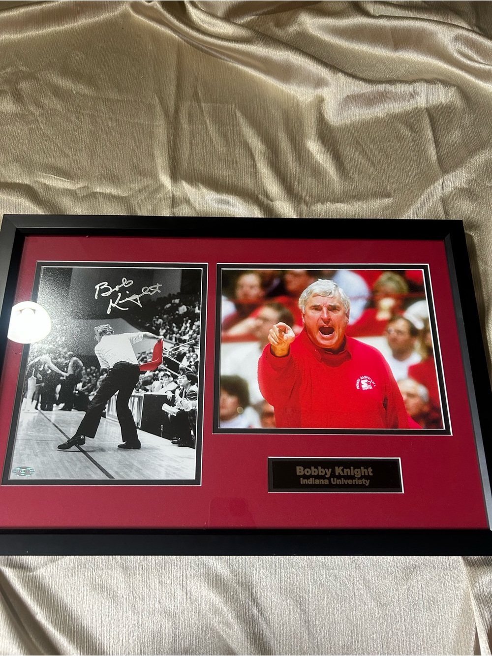 Framed Bobby Knight Autographed Indiana University Red Memorabilia Wall Art